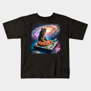 Music Pizza Cat in Space Kids T-Shirt